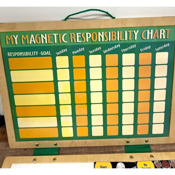 Melissa & Doug Magnetic Responsibility Chart With 89 Magnets Ages 3+ - Picture 2 of 8